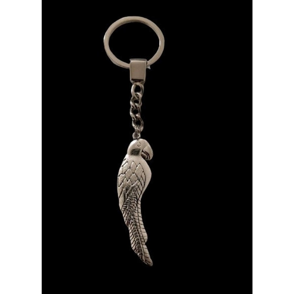 4/$20 Silver Tone Bird Parrot Pet Pendant Keychain keyring key chain ring